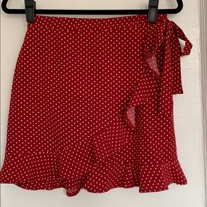 Polka dot red skirt